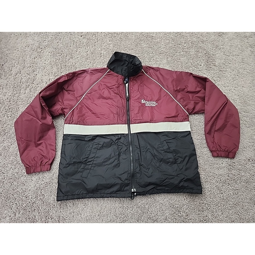 Port and Company Jacket Mens L Burgundy Vintage Provena Medical Center Nylon